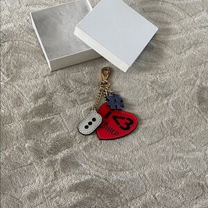 Juicy Couture Red Heart and Purple Hashtag Keychain